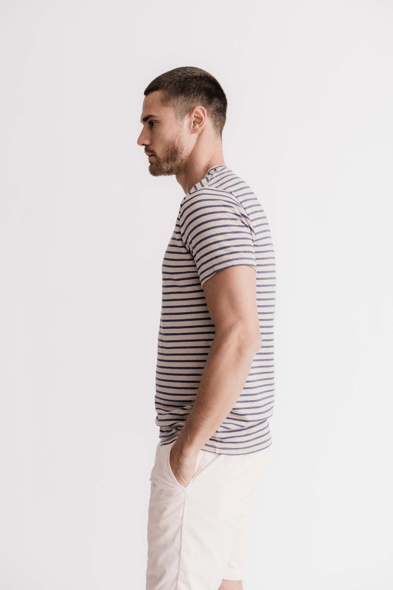 SS25 SS ORGANIC HEMP STRIPE CREW TEE