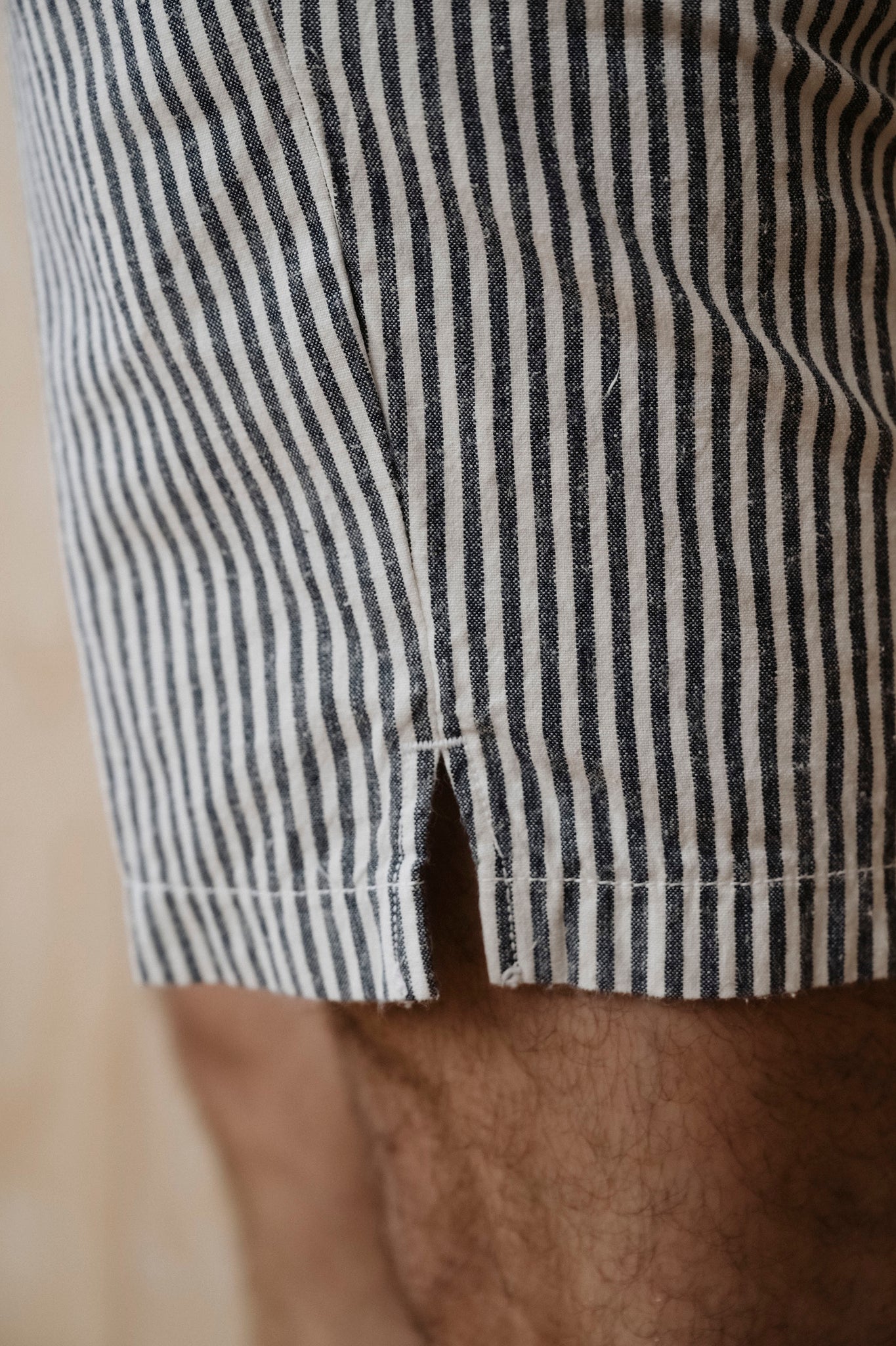 SS26 HEMP STRIPE EASY SHORT
