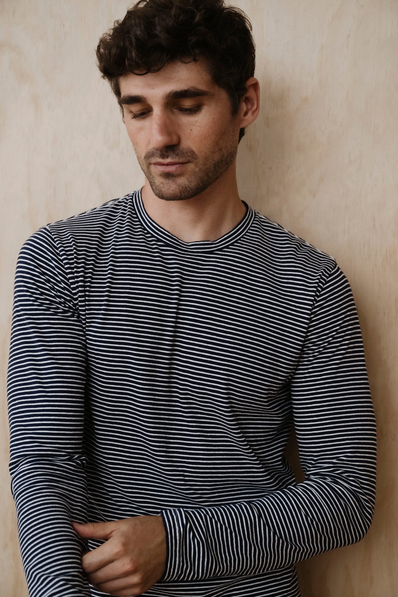 SS26 LS YARN DYE JERSEY CREW TEE