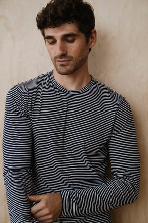 SS26 LS YARN DYE JERSEY CREW TEE