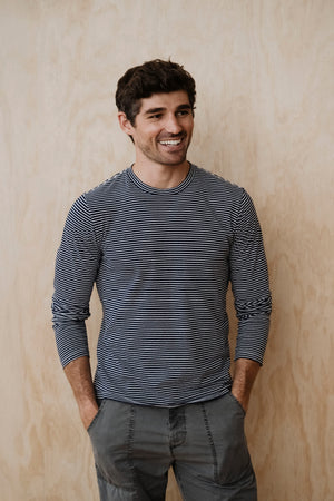 SS26 LS YARN DYE JERSEY CREW TEE