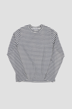 SS25 LS ORGANIC CTN AND HEMP STRIPE CREW TEE