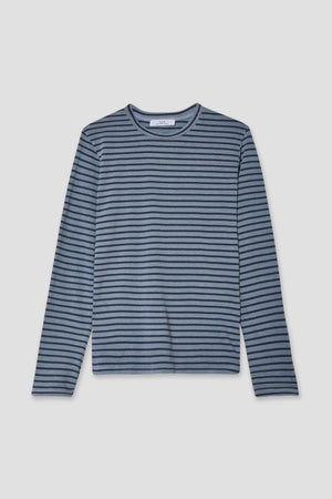SS26 LS Organic Cotton and Hemp Stripe Crew Tee
