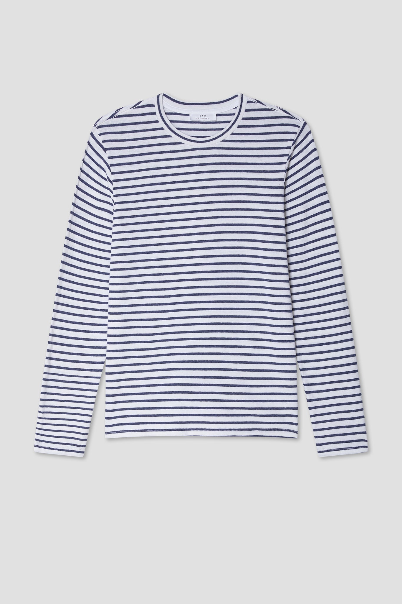 SS26 LS Organic Cotton and Hemp Stripe Crew Tee