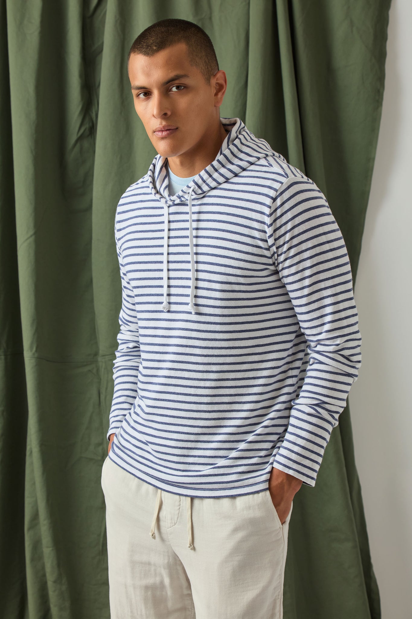 SS25 LS ORGANIC HEMP STRIPE HOODIE