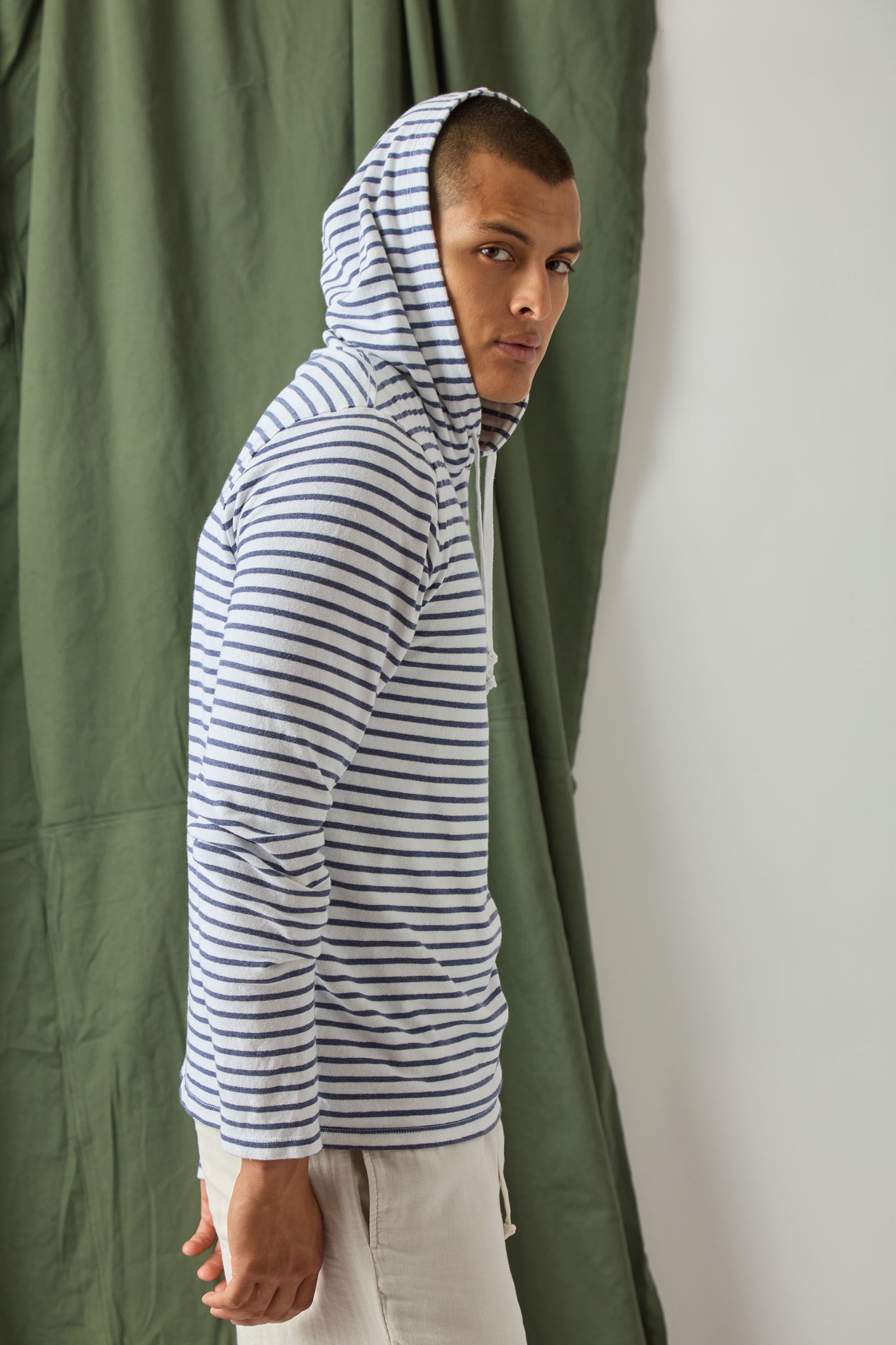 SS25 LS ORGANIC HEMP STRIPE HOODIE