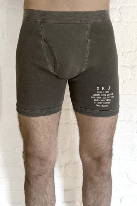 SS26 DISTRESSED DYE SUPIMA RIB BOXER BRIEF